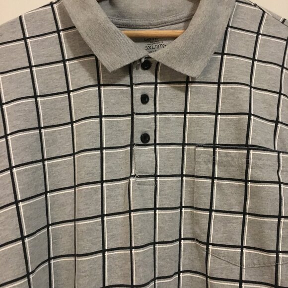 George Computer Geek Graph Paper Print Shirt - Grid Pattern Short Sleeve Polo - Picture 5 of 13